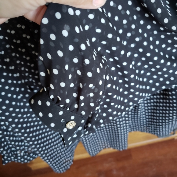 TOMMY HILFIGER Polka dot pleated front blouse OX - Picture 4 of 4